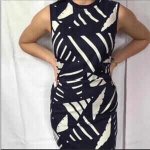 Lauren Ralph Lauren Women’s Sleeveless Pattern Navy Mini Dress Size SP‎